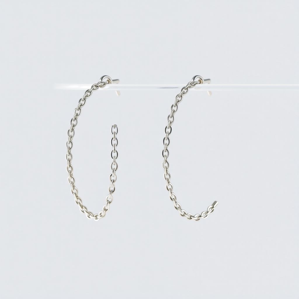 boucle d oreille chaine argent