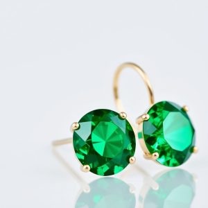 boucle d'oreille vert emeraude