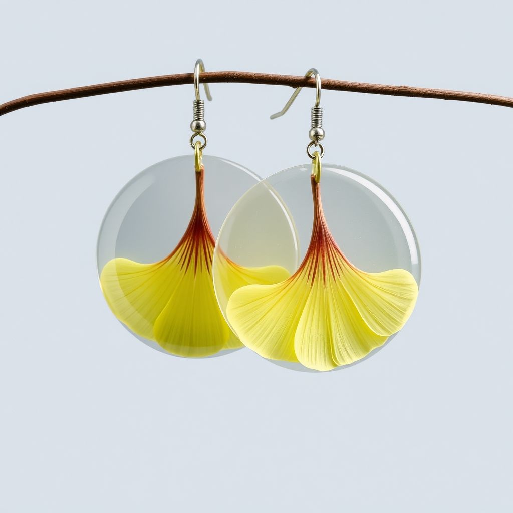 boucle d oreille ginkgo - Image 2