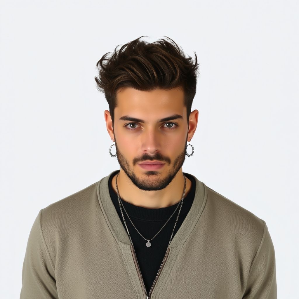 boucle d'oreille croix homme - Image 2